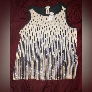 Anthropologie NEW TINY brand sequin tank top shirt tee t-shirt sz M NWT $98 tag